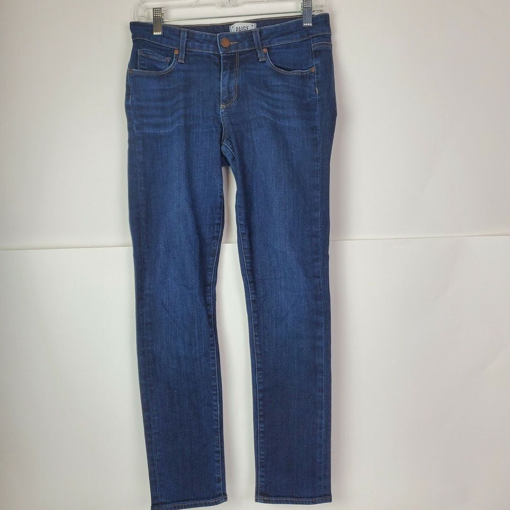 PAIGE Womens Skyline Ankle Peg Skinny Jeans Dark Wash Size 27